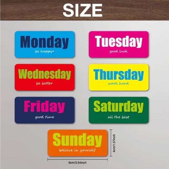 Magnets Colorful Day of the Week Magnets - Picture 2 of 6